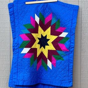 2-Colorful Starburst Quilted Wall Hanging